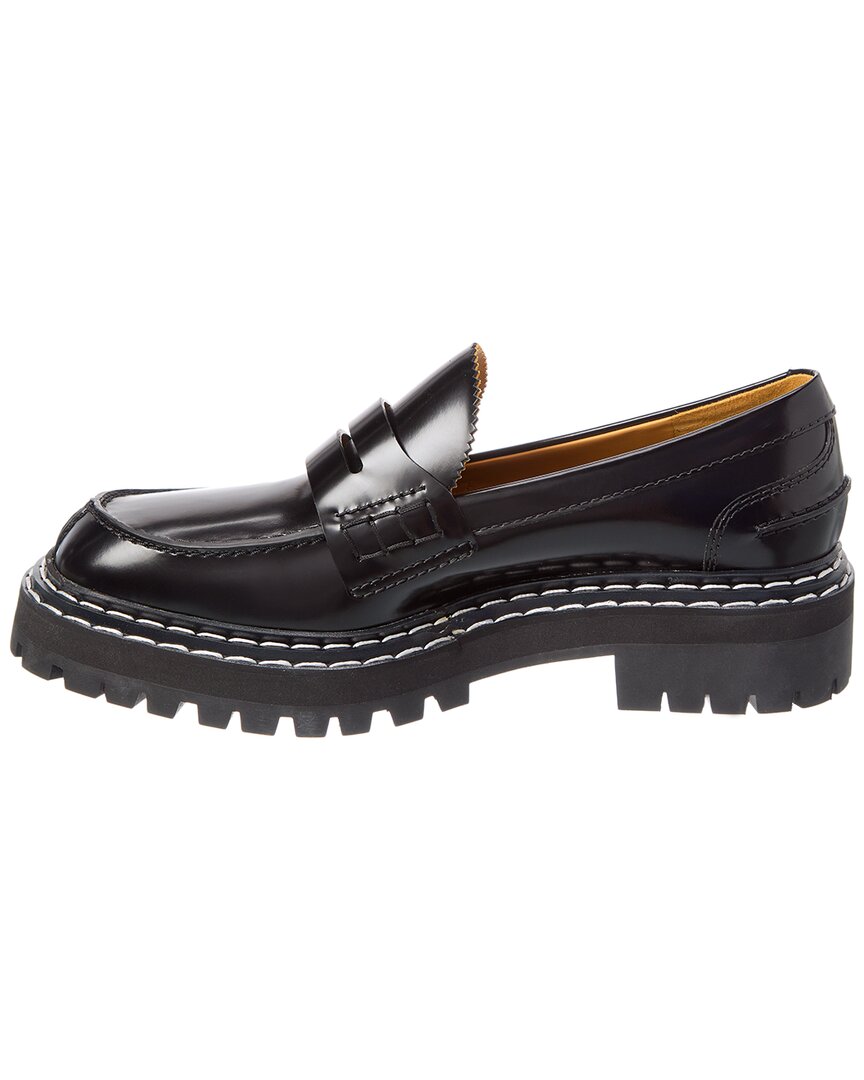 leather platform loafer