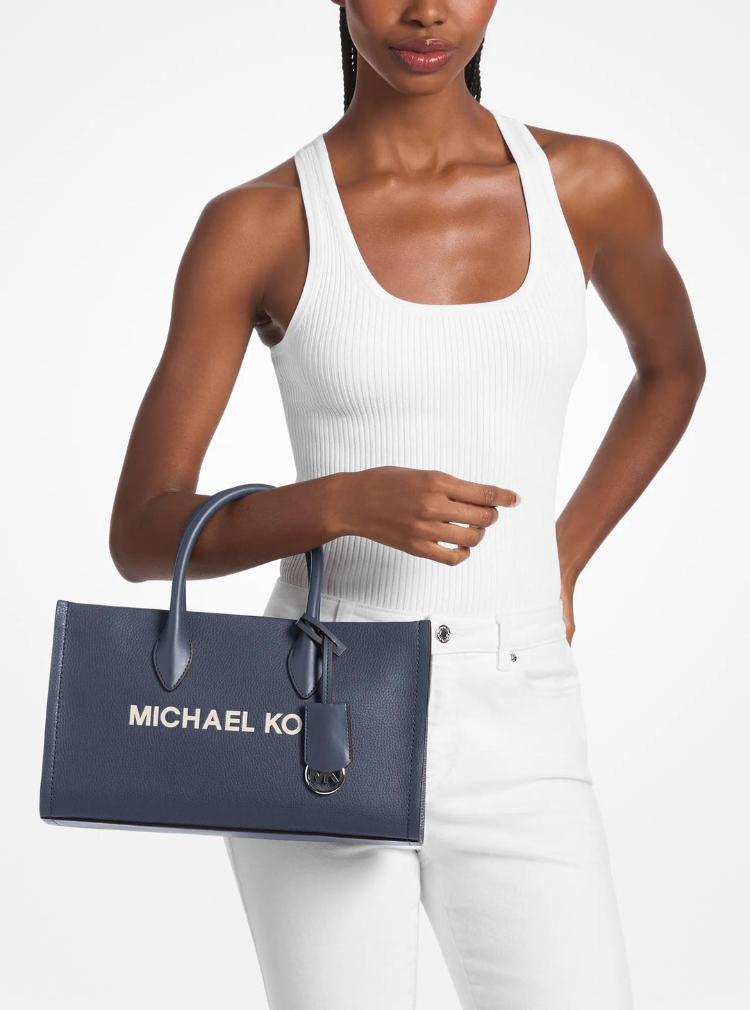 mirella medium pebbled leather satchel