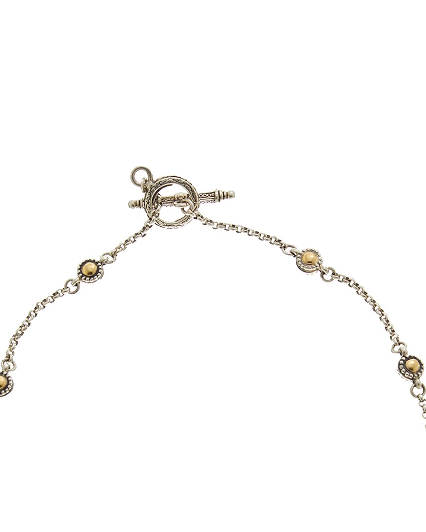aspasia silver & 18k station necklace