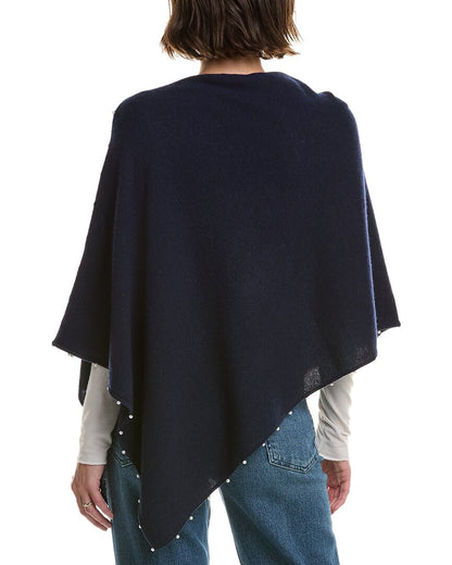 sofiacashmere knit wool & cashmere-blend poncho