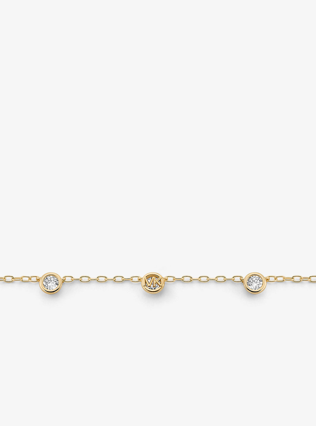 logo bezeled pavé necklace