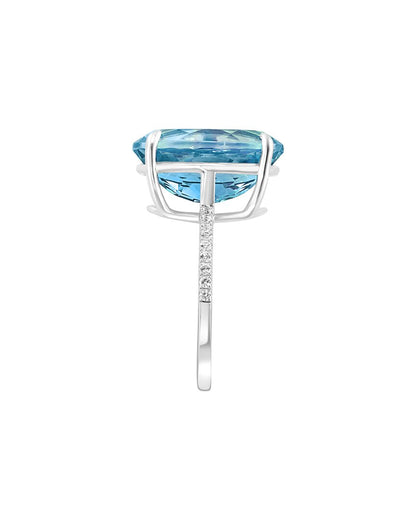 silver 12.00 ct. tw. sky blue topaz, white sapphire ring