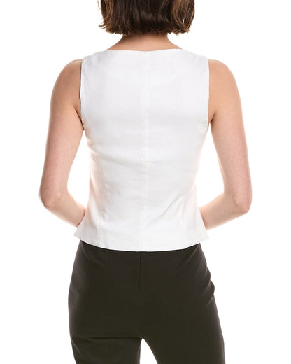 mariana linen-blend vest