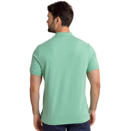 coastal breeze performance polo shirt in heather jade green