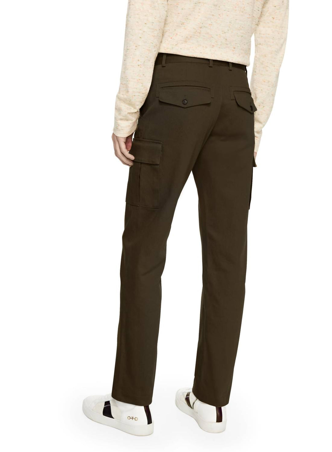 modern cargo pants in dark olive