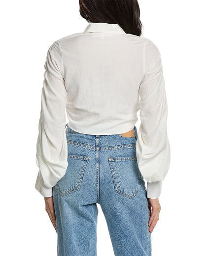 dakota linen-blend top