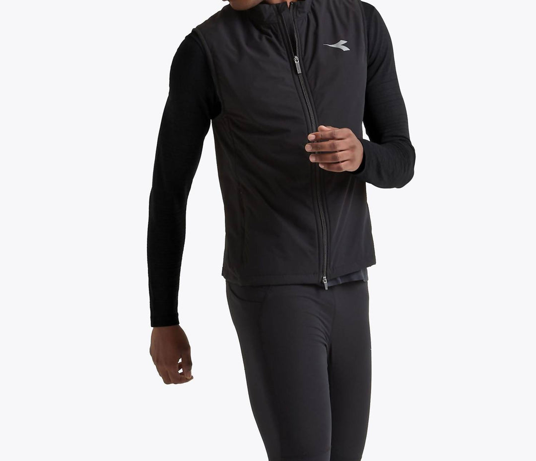 winter protection padded vest in black