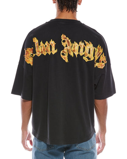 burning palm over t-shirt
