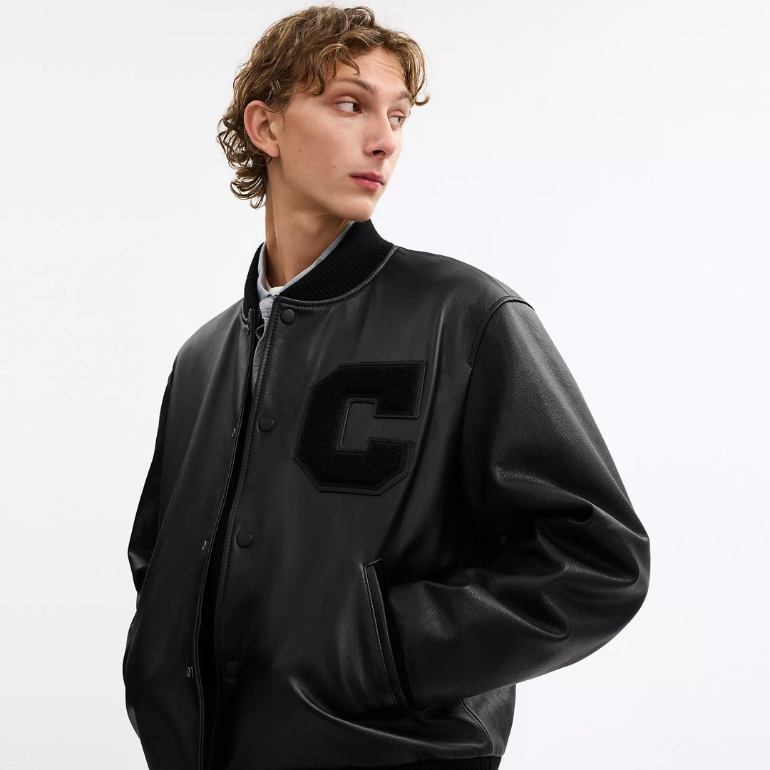 leather varsity jacket