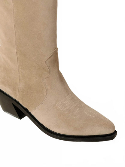 mount desert cowboy boots in taupe
