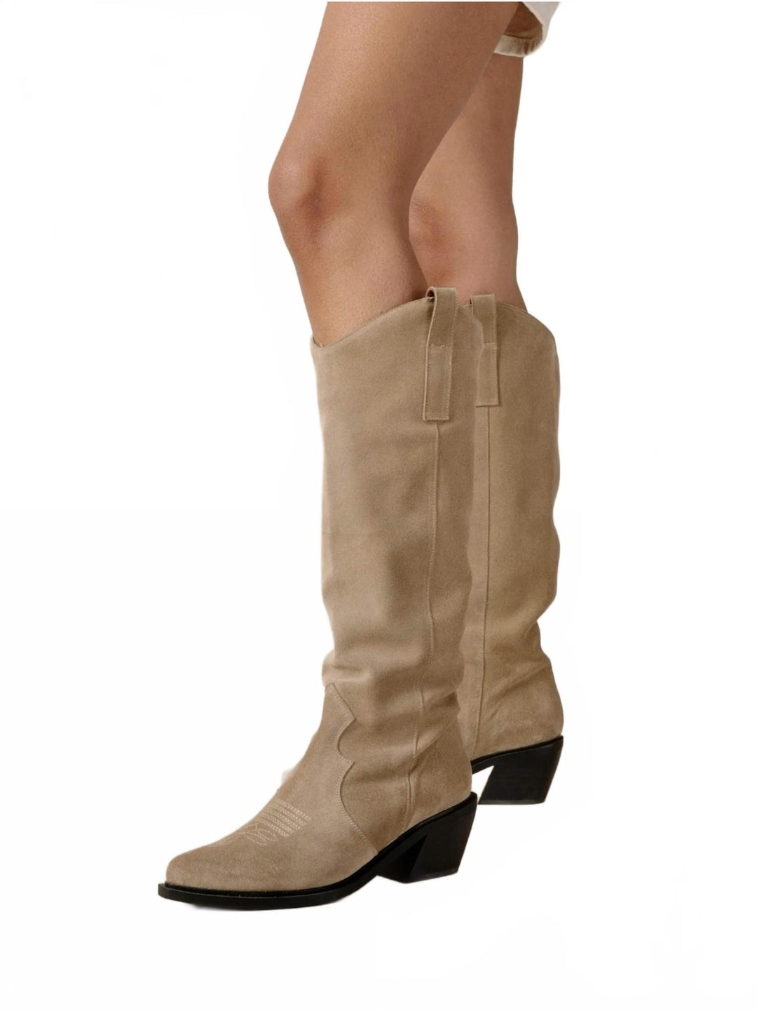 mount desert cowboy boots in taupe