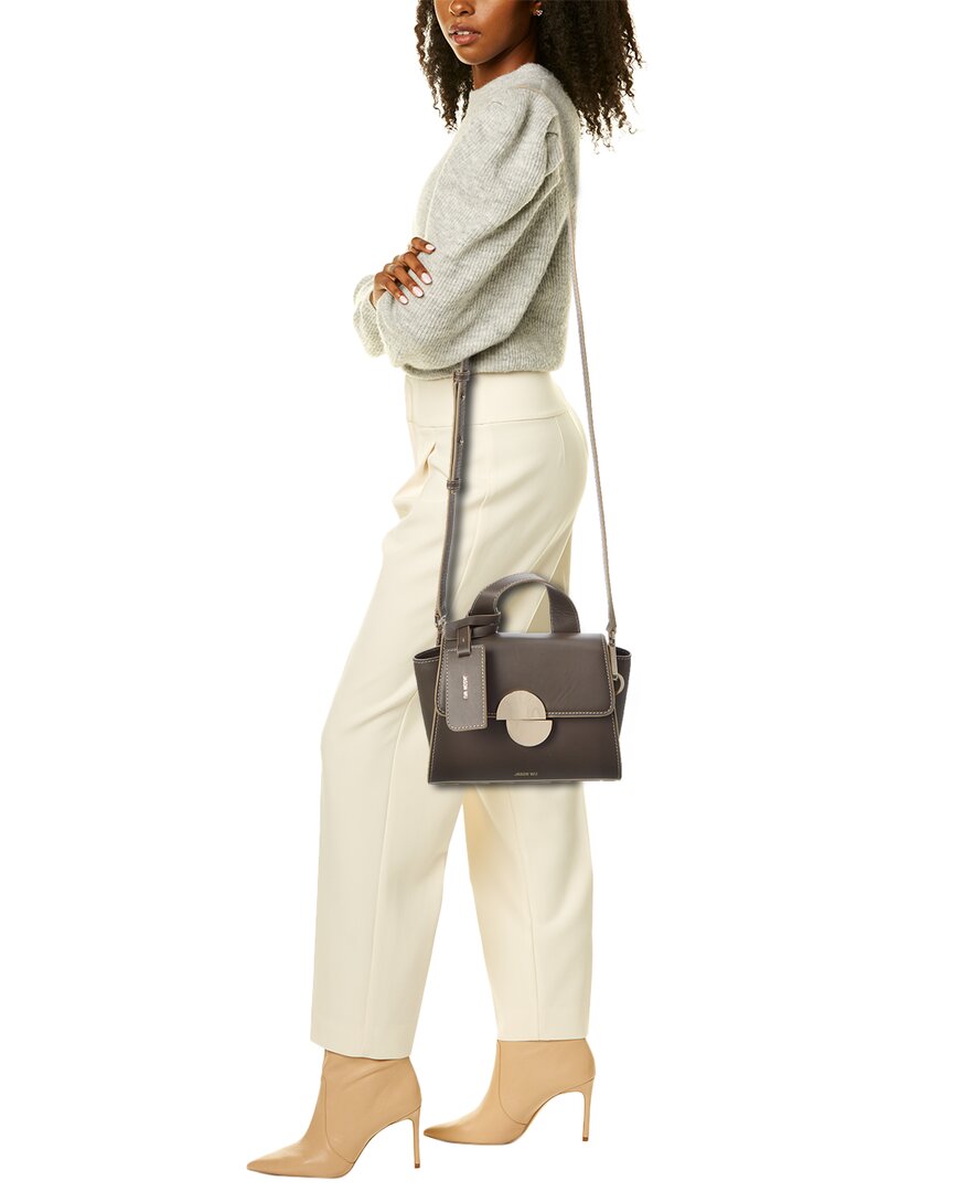 orbit leather satchel crossbody, green
