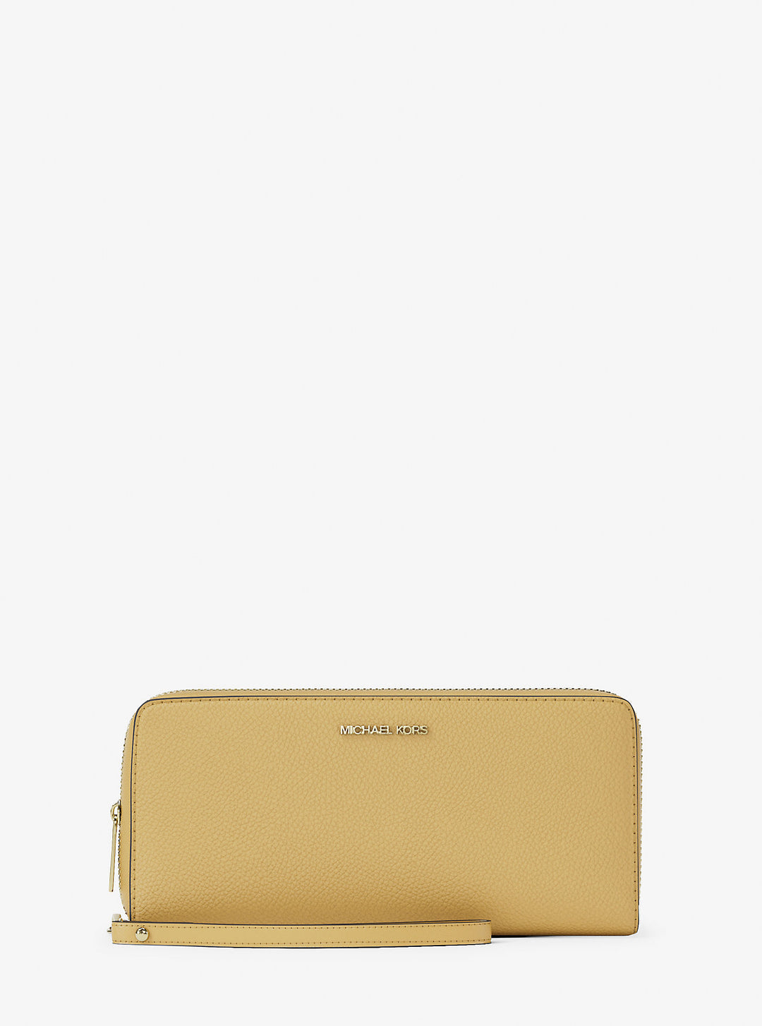 jet set travel large pebbled leather wristlet