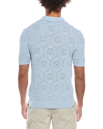 pointelle cardigan shirt
