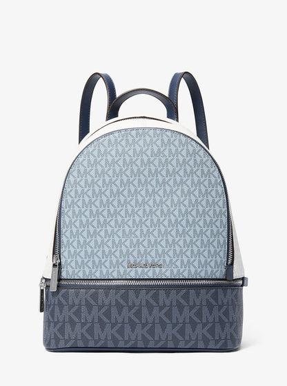 rhea medium color-block signature logo backpack
