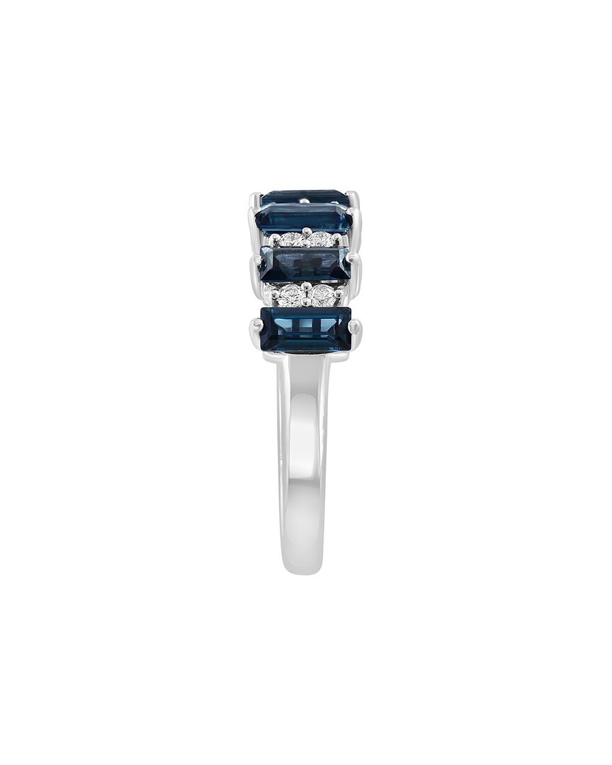 14k 2.16 ct. tw. diamond & london blue topaz ring
