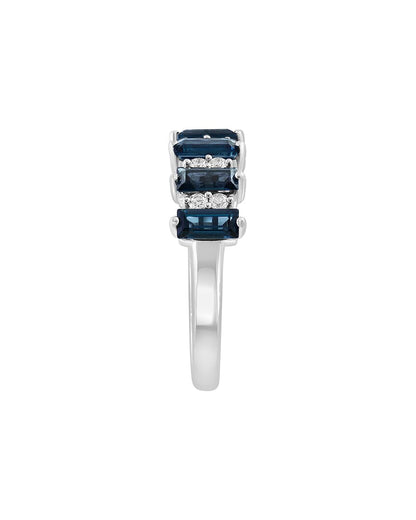 14k 2.16 ct. tw. diamond & london blue topaz ring