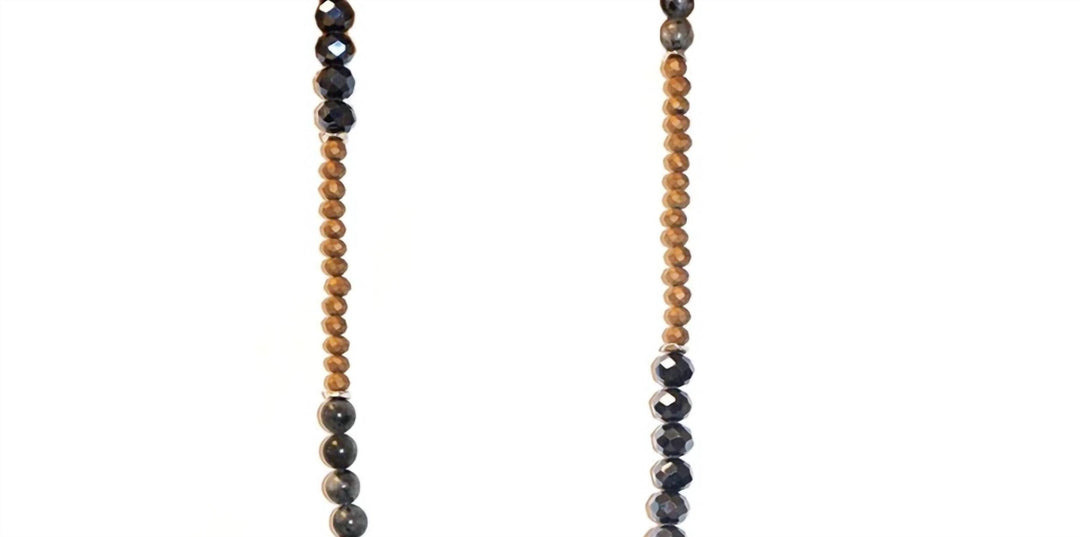 women's stone crystal beaded long necklace in multi