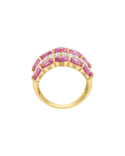 gold over silver 5.18 ct. tw. lab-grown diamond & lab-grown