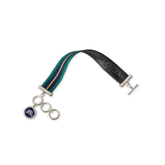 One Size - green navy and gold ribbon