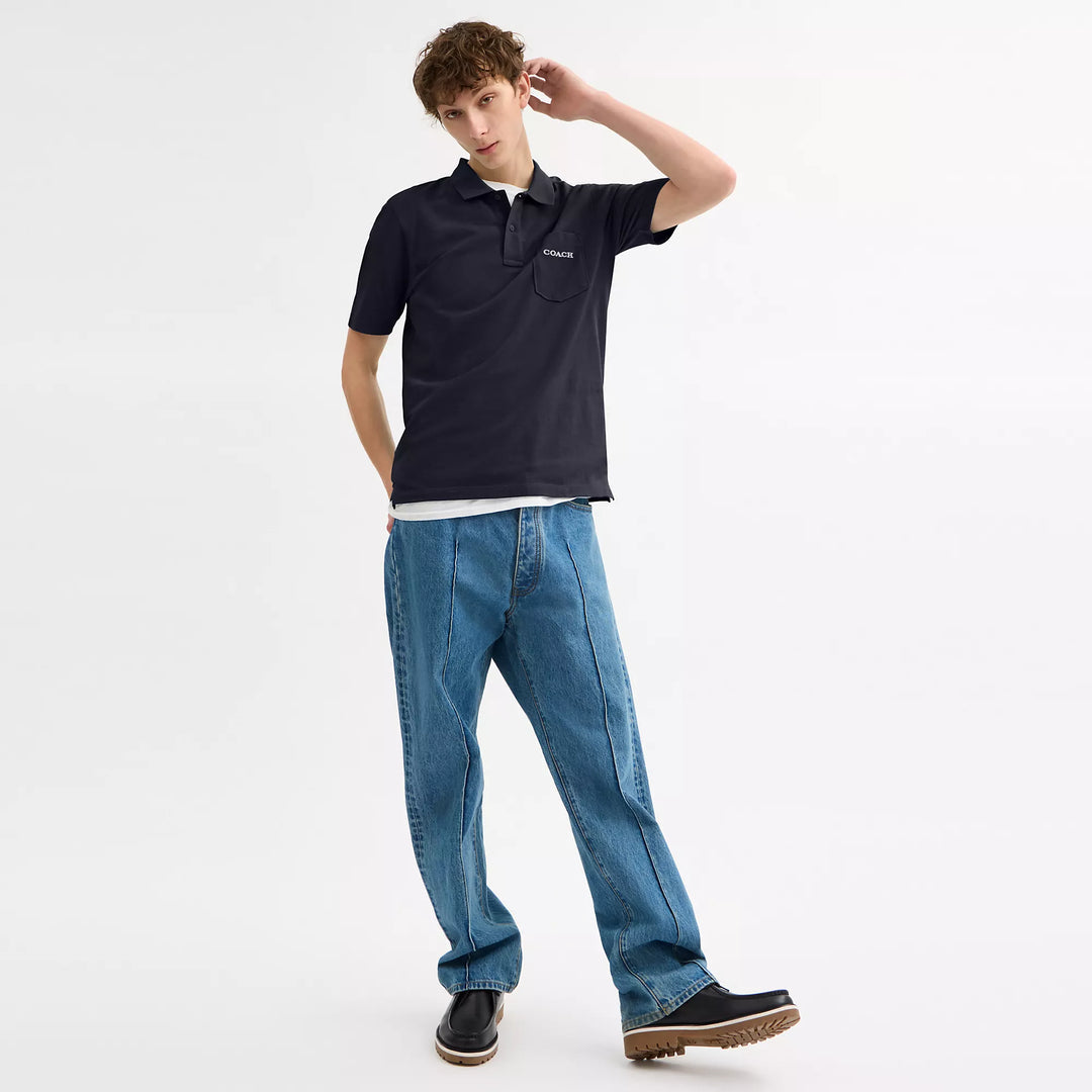 pocket polo in organic cotton