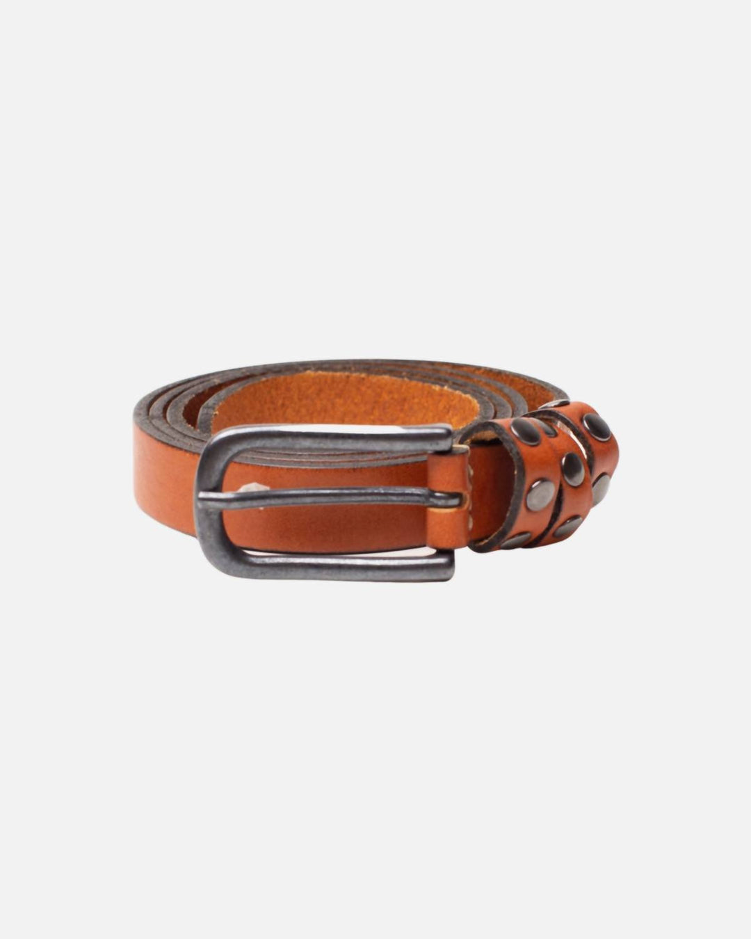 women's kai skinny studded belt in cognac