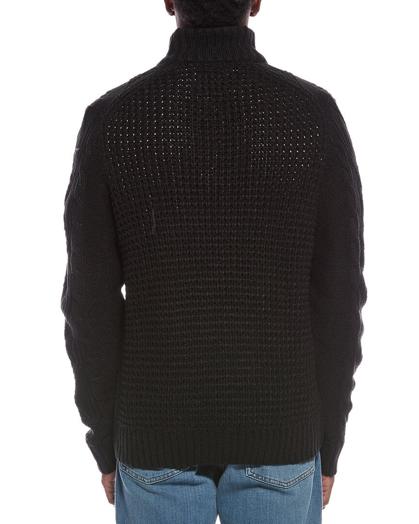 cable 1/4-zip mock neck sweater