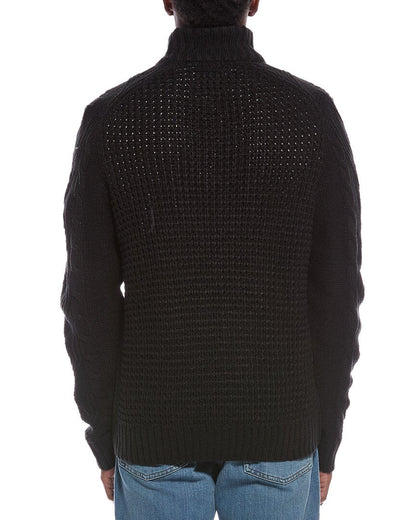 cable 1/4-zip mock neck sweater
