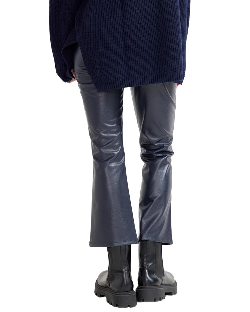 the vegan stretch leather crop flare pant