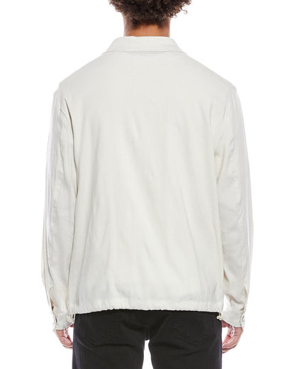 carper zip linen-blend jacket