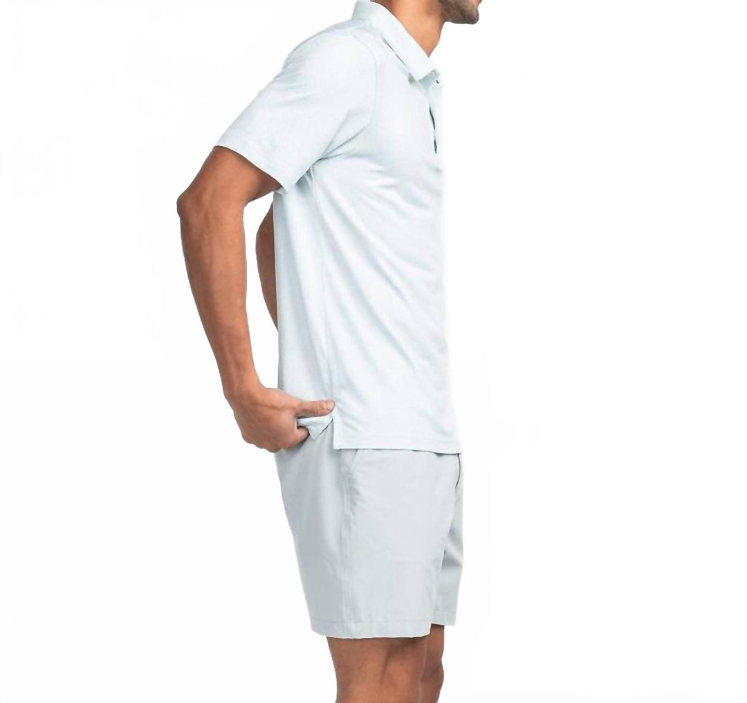 stripe polo in chalky mint