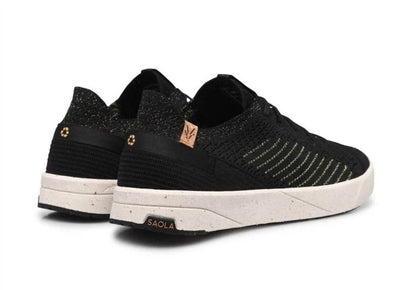 women's cannon knit 3 sneakers in black/gold