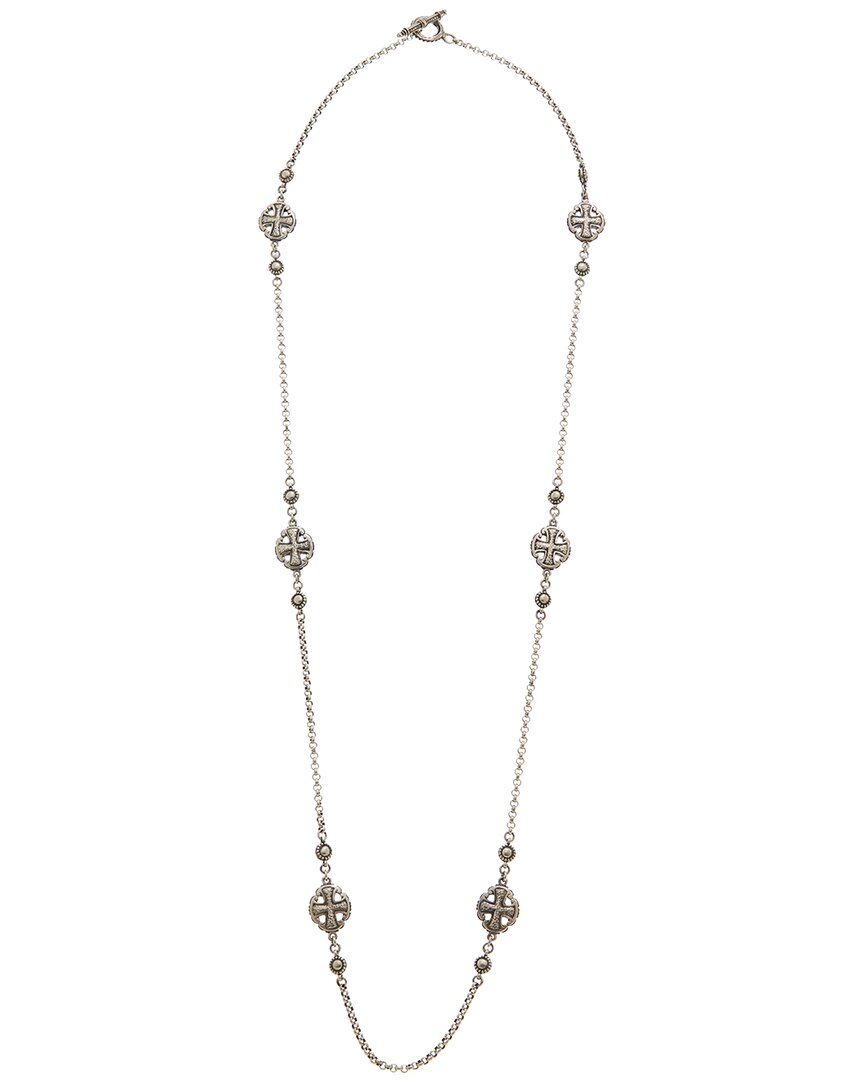 aspasia silver & 18k toggle necklace