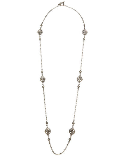 aspasia silver & 18k toggle necklace