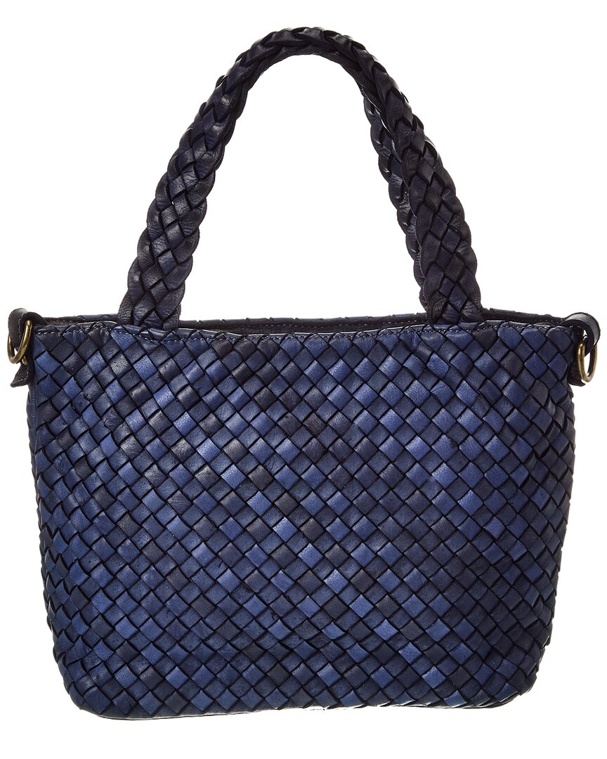 marie hand woven leather tote