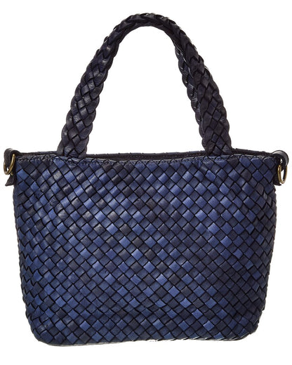 marie hand woven leather tote