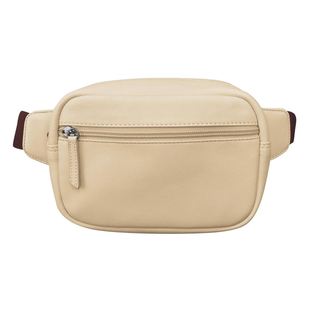zip belt bag in bone