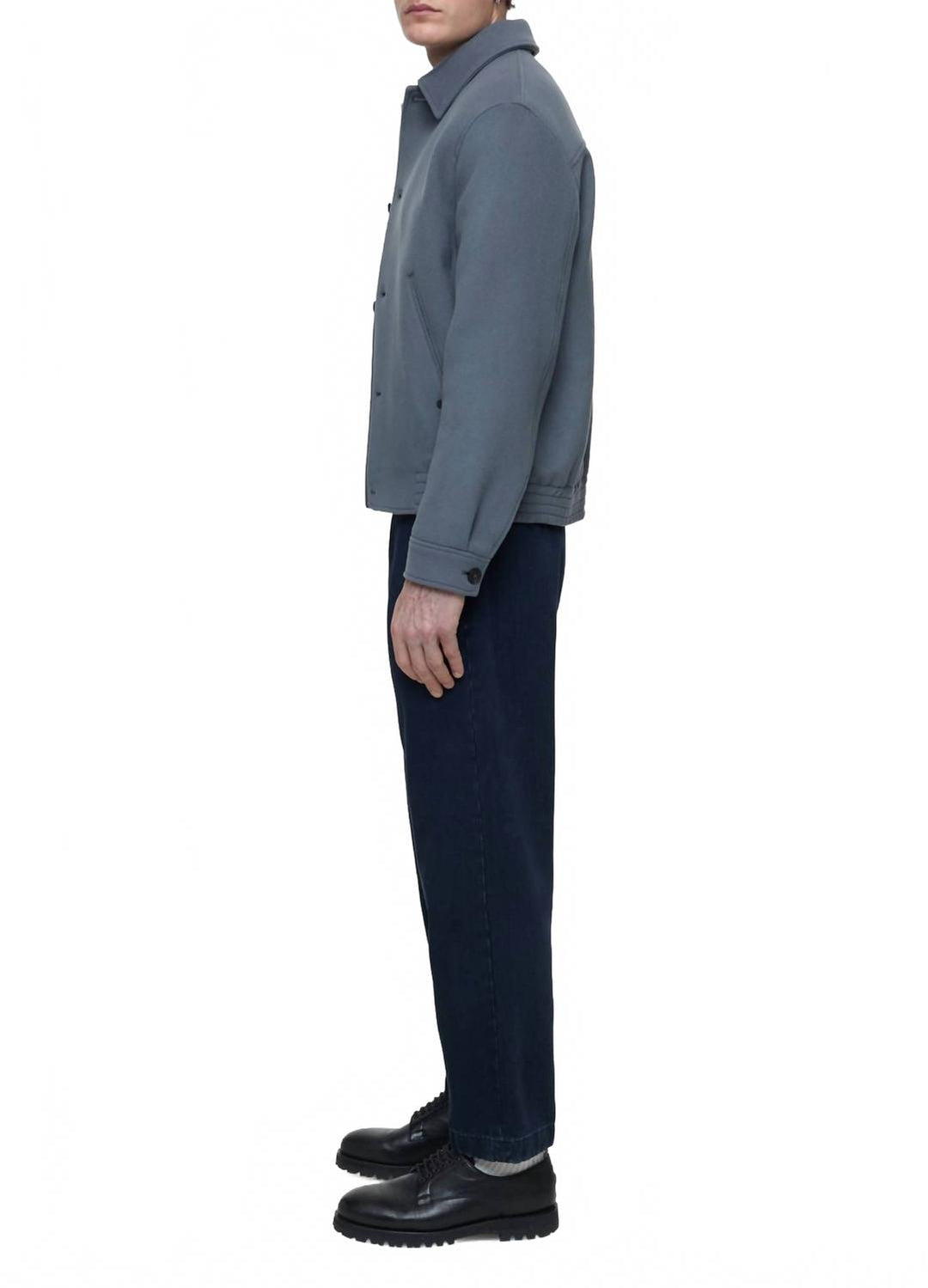 varsity blouson jacket in washed stone