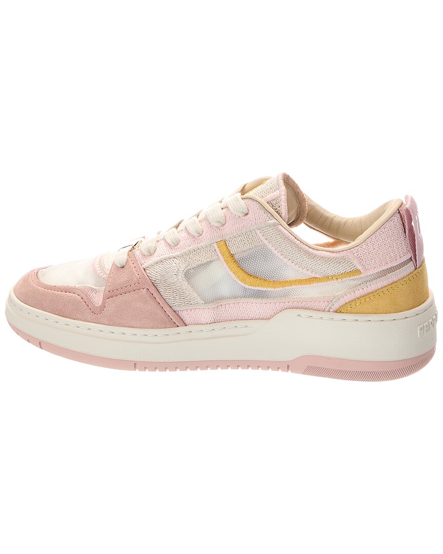 ferragamo destiny suede-trim sneaker