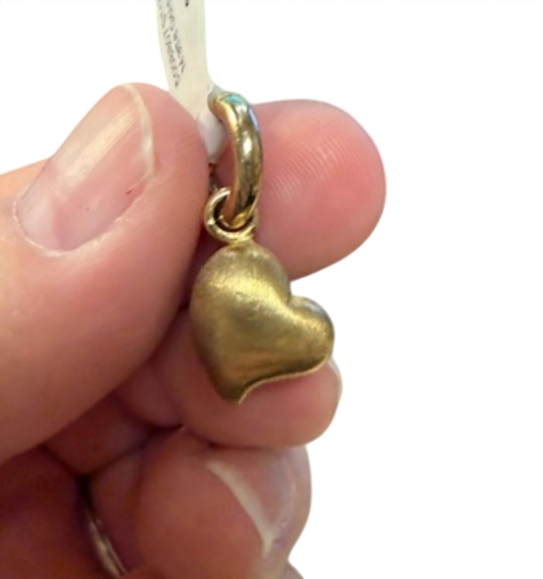matte smooth heart dangle charm in gold