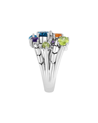 silver 3.06 ct. tw. diamond & amethyst, blue topaz, london