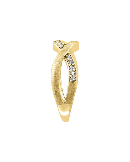 14k over silver 0.18 ct. tw. diamond ring