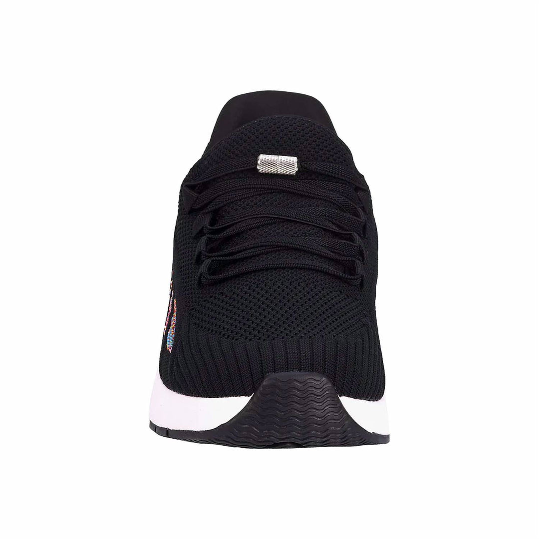 women halo sneakers in black mesh combo