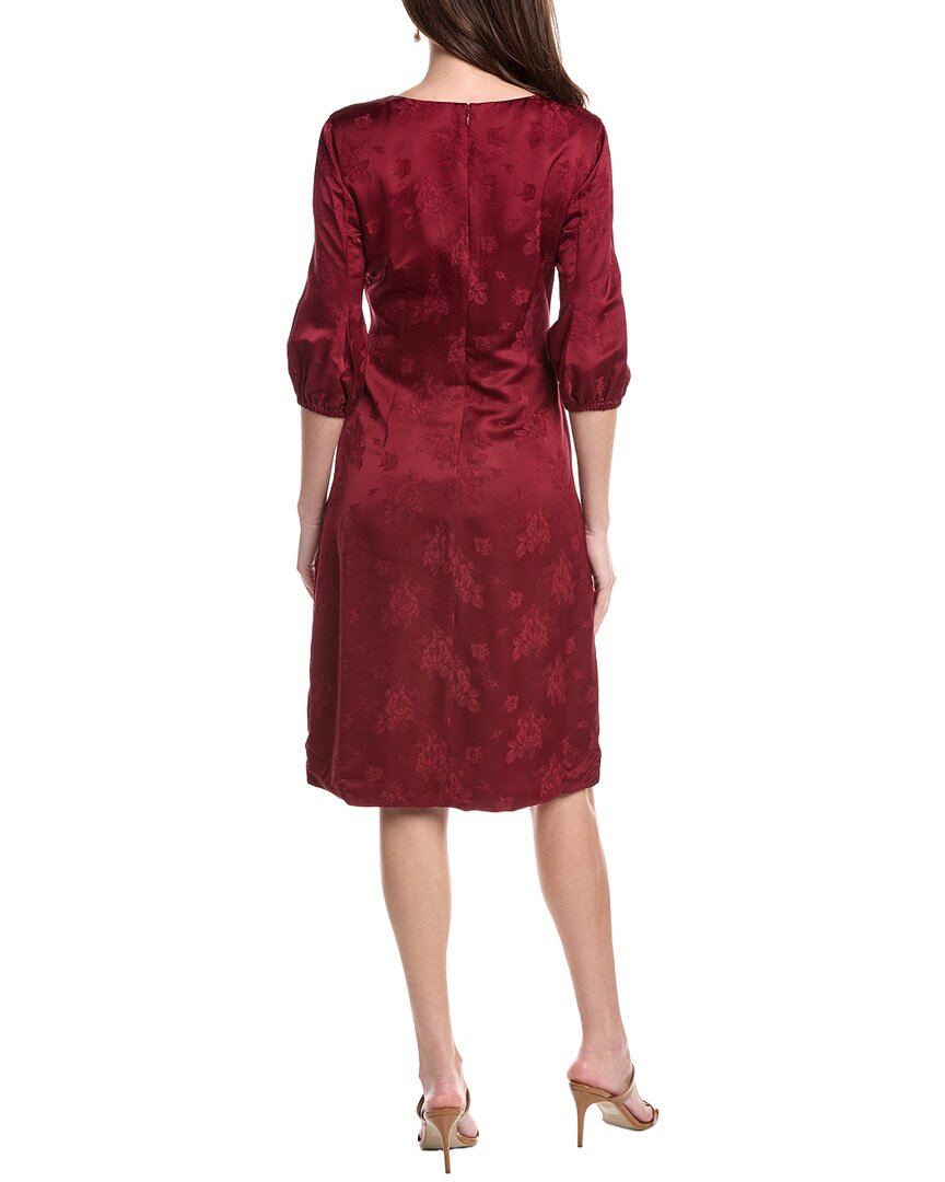 3/4-puff sleeves floral a-line dress