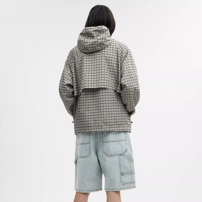 plaid windbreaker in recycled polyester