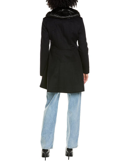 double-breasted wool-blend coat