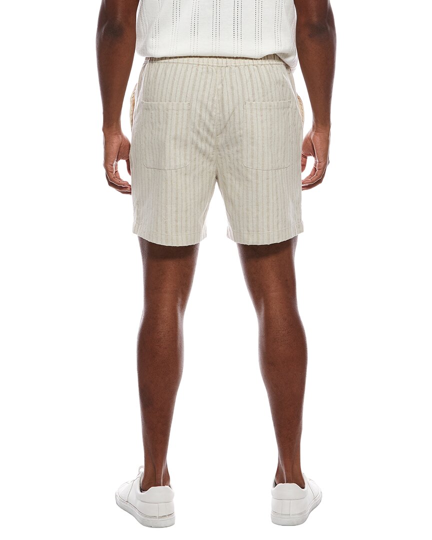 elastic waist easy linen-blend short