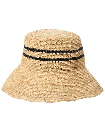 raffia stripe cloche bucket hat