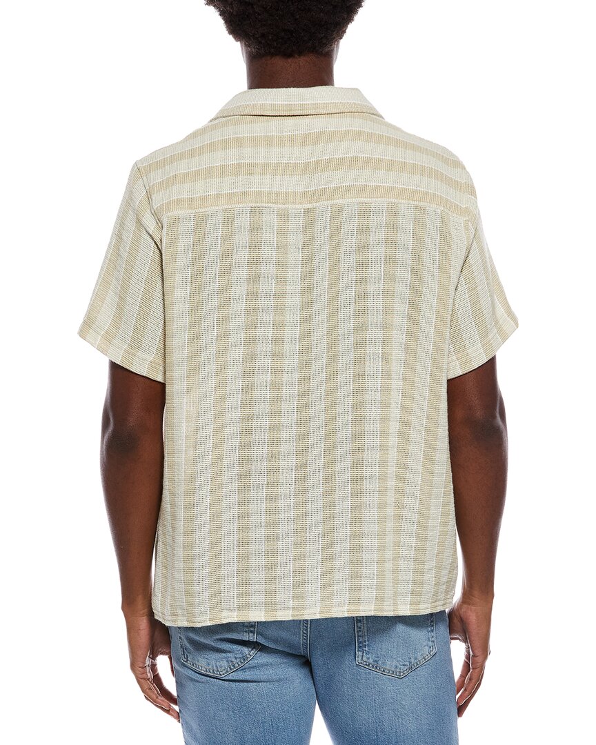 camp collar textured weave shirt