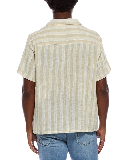 camp collar textured weave shirt